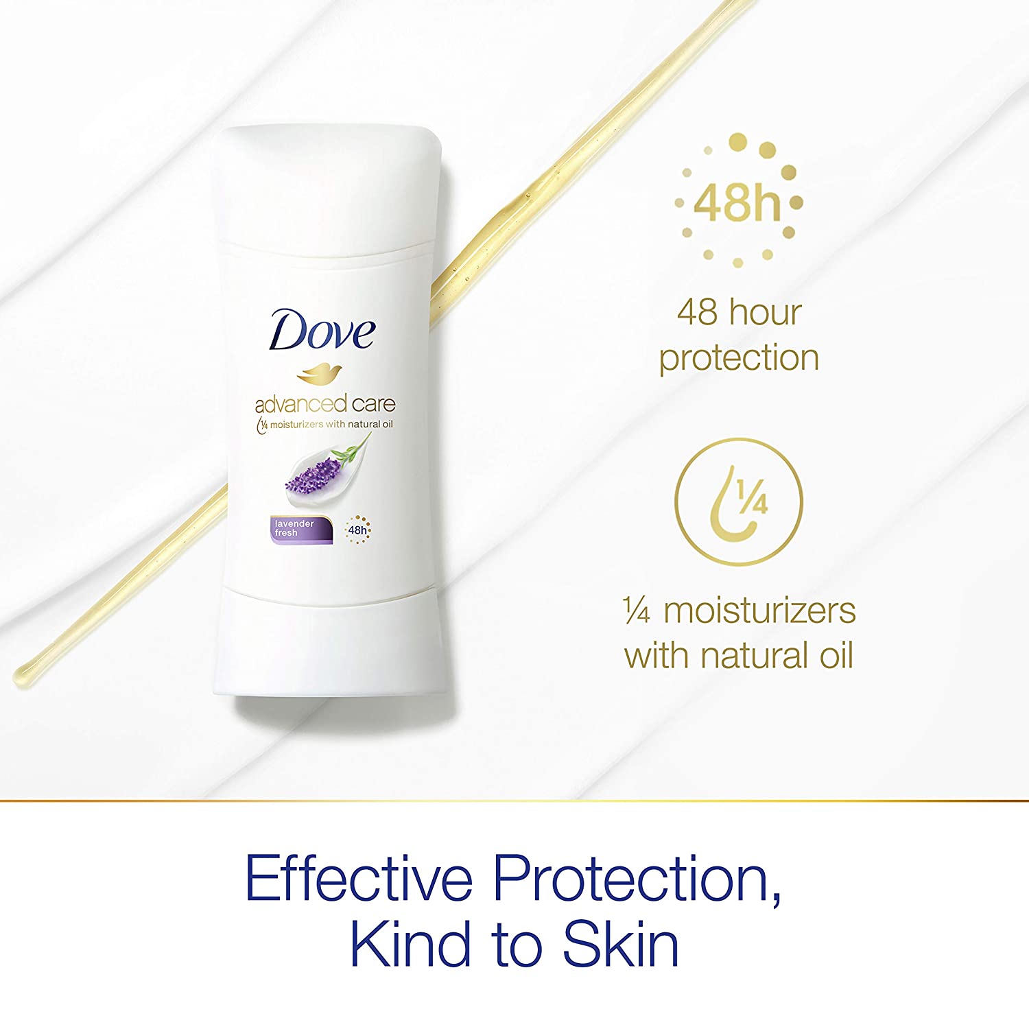 Dove Advanced Care Antiperspirant Deodorant Stick for Women, Lavender Fresh, for 48 Hour Protection And Soft And Comfortable Underarms, 2.6 Ounce (Pack of 4) - Image 3